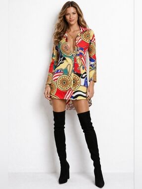Midnight Muse Baroque Shirt Dress